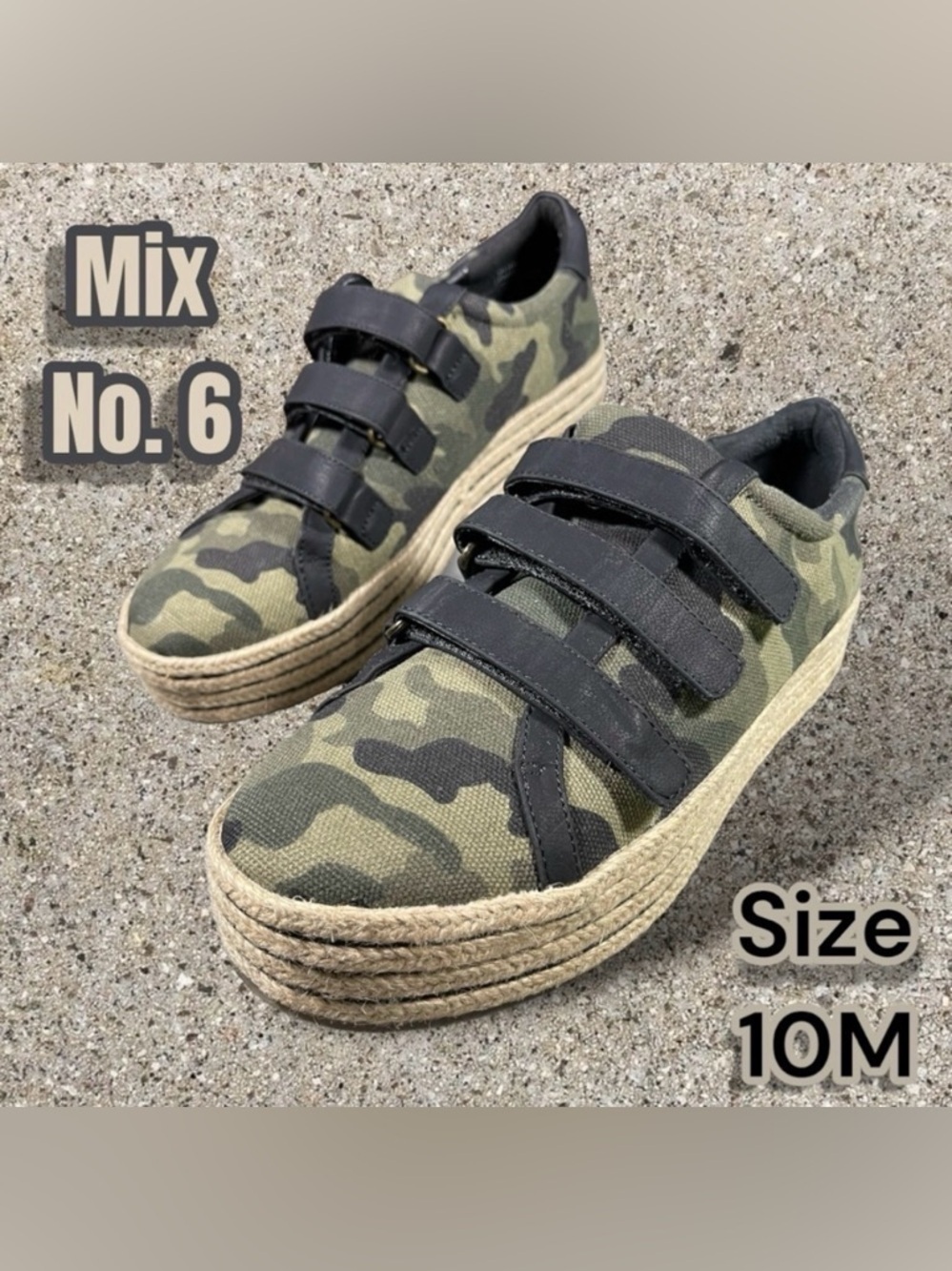 Mix No 6 Leia Espadrille Platform Camouflage Velcro Sneakers | Size 10M
